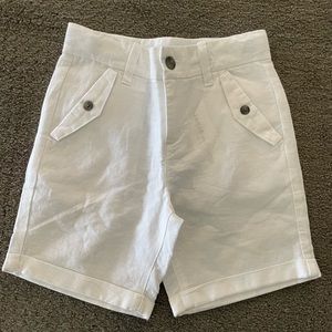 NWT Janie and Jack Boys White Linen shorts, 5